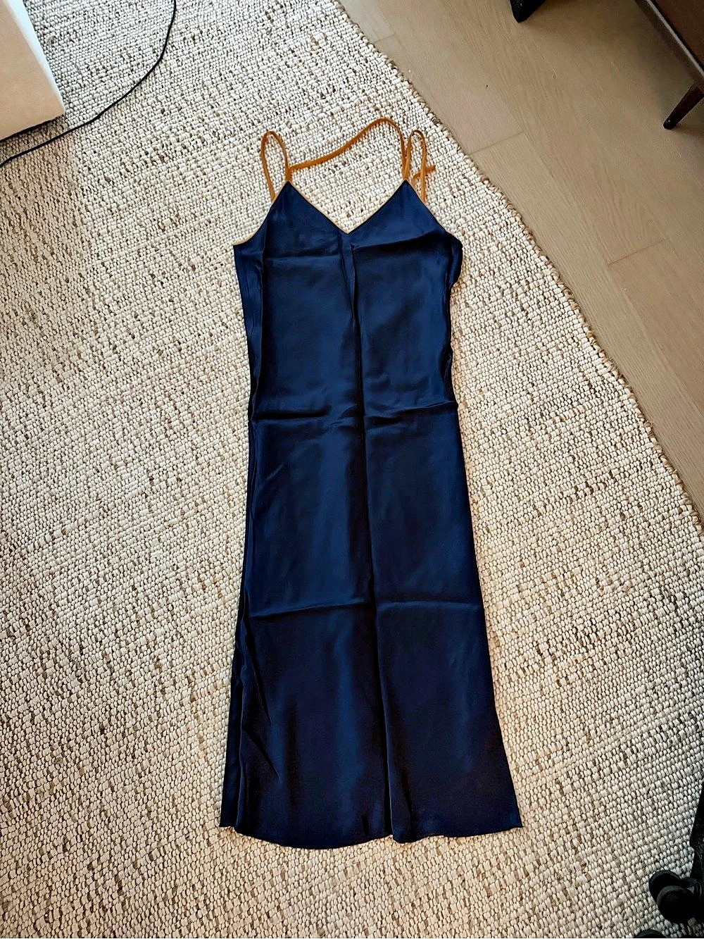 HELMUT LANG Navy Slip Silk Dress